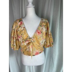Abercrombie & Fitch Striped Peplum Button-Up Blouse - Size L